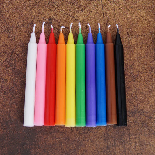 10-Piece Colored Witch Spell and Chime Candle Set