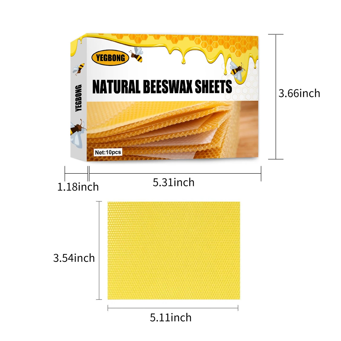 10-Piece Beeswax Honeycomb Foundation Sheet Set