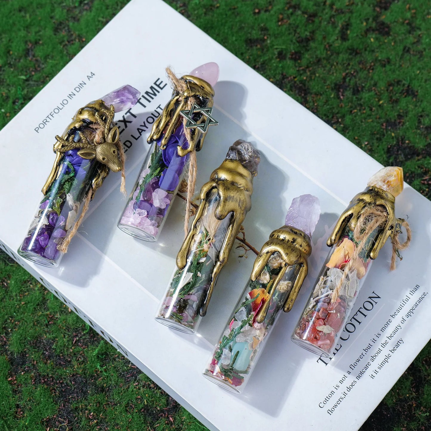 Natural Crystal Gemstone Wishing Bottle