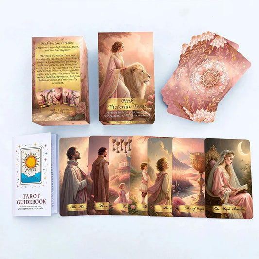 Pink Victorian Tarot Cards Deck (78-Card Set)