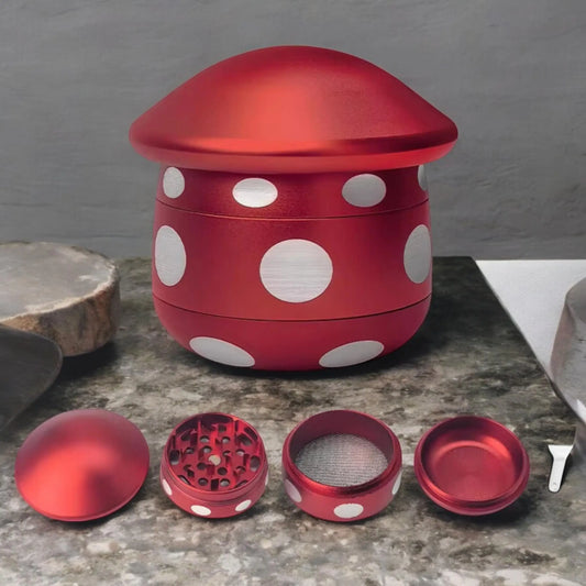 4-Layer Aluminum Mushroom Herb Grinder (63mm/2.5-inch)