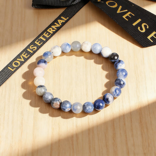 Natural Sodalite Stone Beaded Bracelet