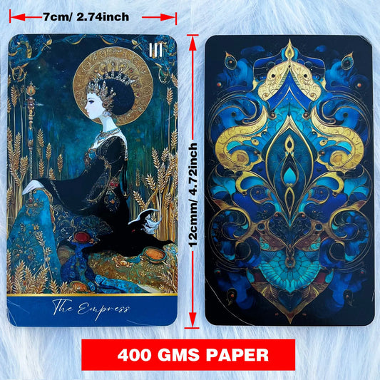 Azure Arcana Tarot Deck with Guidebook (78-Card English Set)