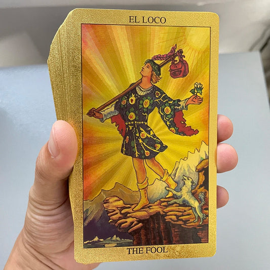 Spanish and English Golden Foil Tarot Cards Set