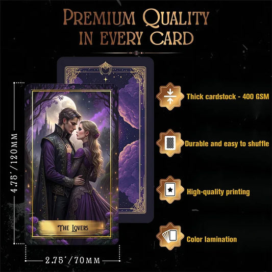 Purple Moon Tarot Deck (78-Card Set)