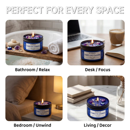 Sage & Frankincense Third Eye Chakra Crystal Scented Candle