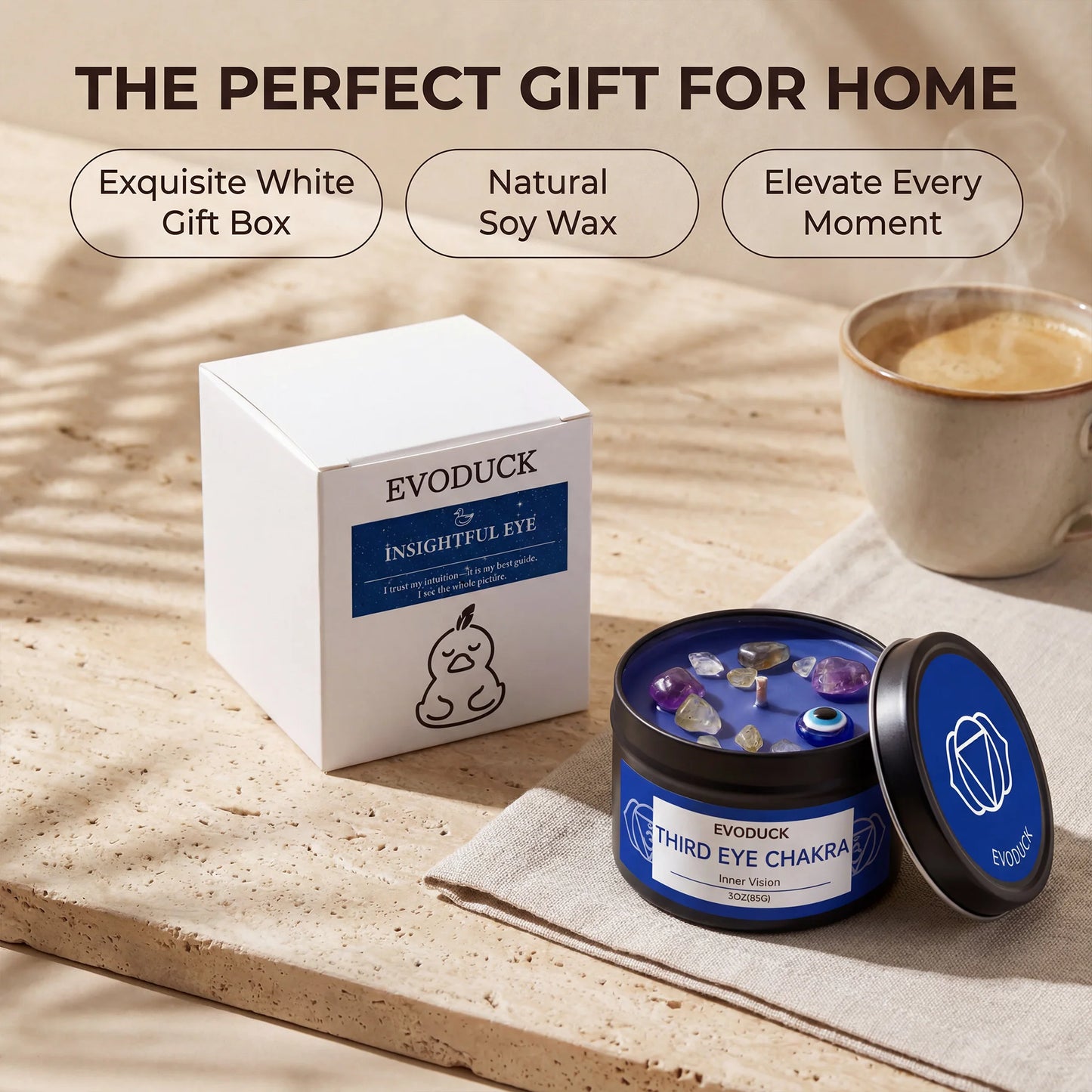 Sage & Frankincense Third Eye Chakra Crystal Scented Candle