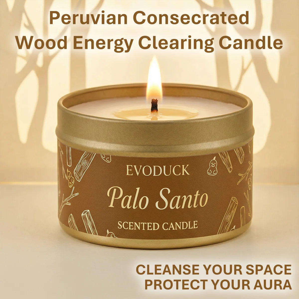 Premium Palo Santo Scented Crystal Energy Candle