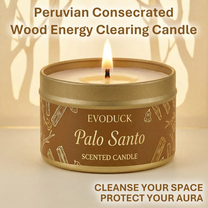 Premium Palo Santo Scented Crystal Energy Candle