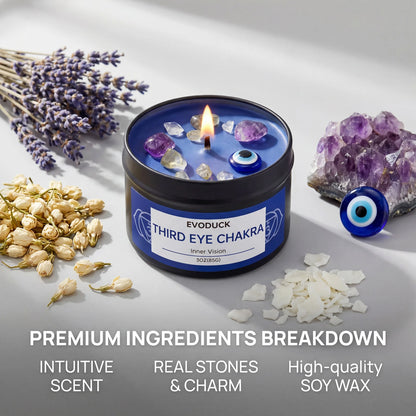 Sage & Frankincense Third Eye Chakra Crystal Scented Candle
