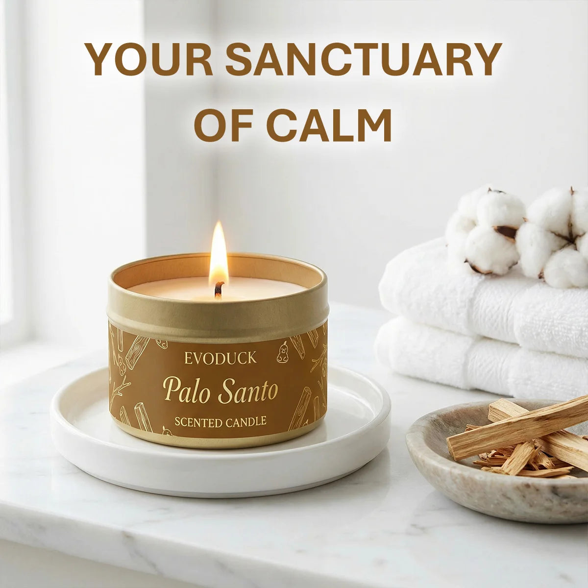 Premium Palo Santo Scented Crystal Energy Candle