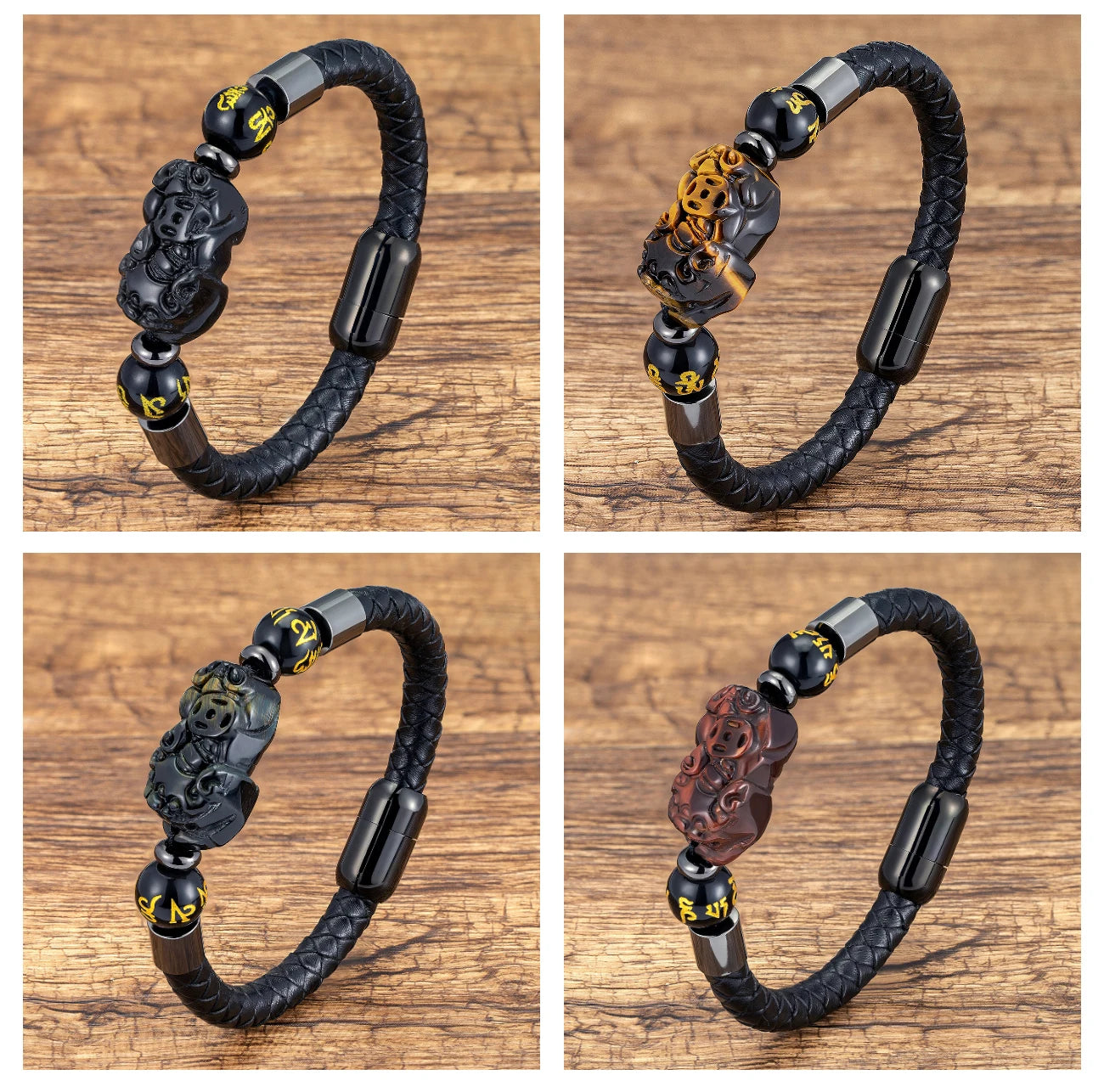 Natural Tiger's Eye Guard Pixiu Feng Shui Bracelet