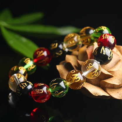 Gold and Black Pixiu Black Obsidian Feng Shui Bracelet