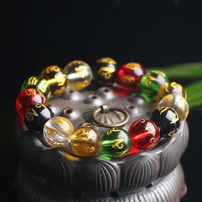 Gold and Black Pixiu Black Obsidian Feng Shui Bracelet