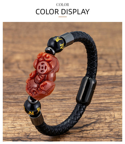 Natural Tiger's Eye Guard Pixiu Feng Shui Bracelet