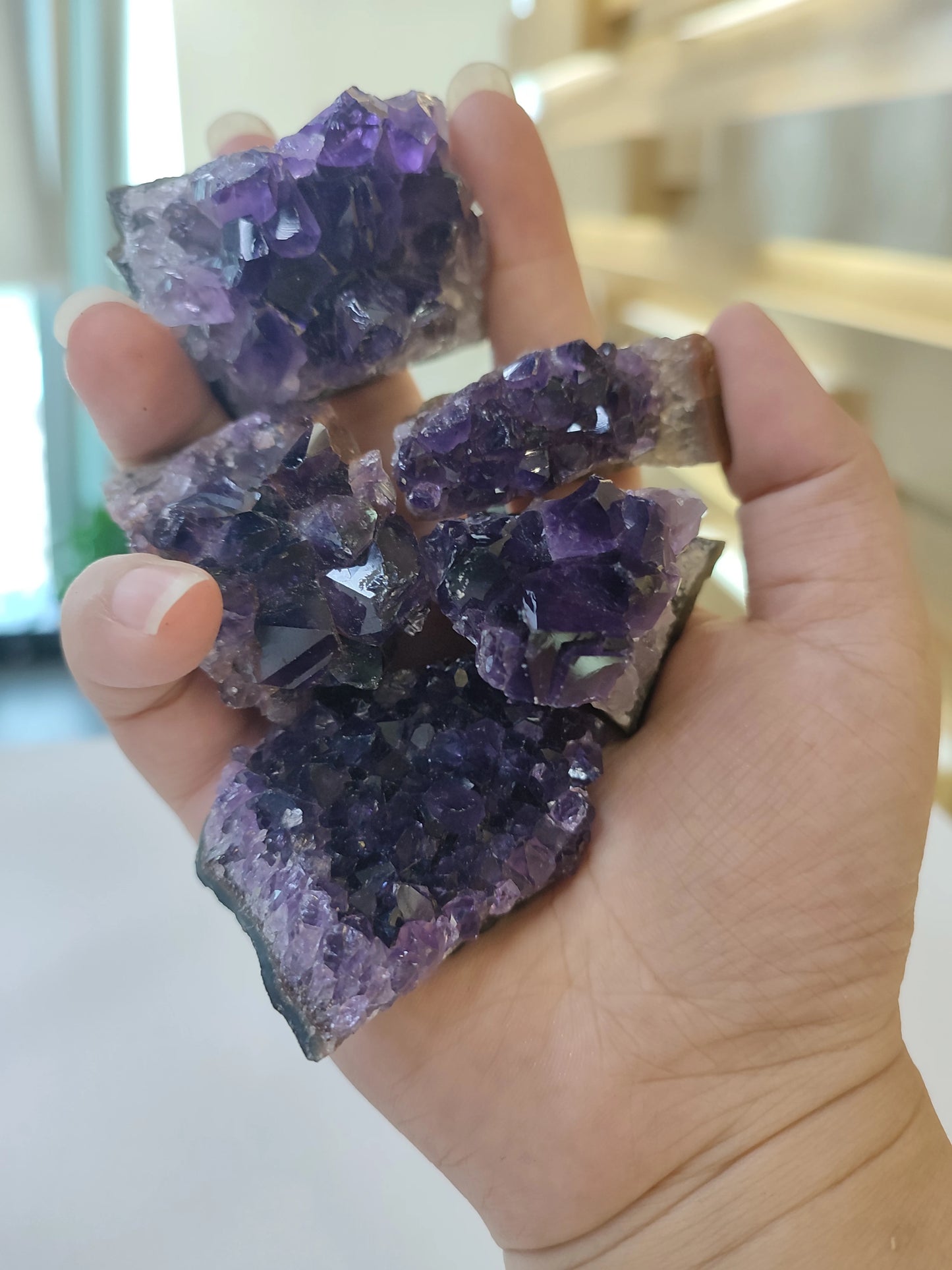 Natural Amethyst Geode Crystal Quartz Stone Wand