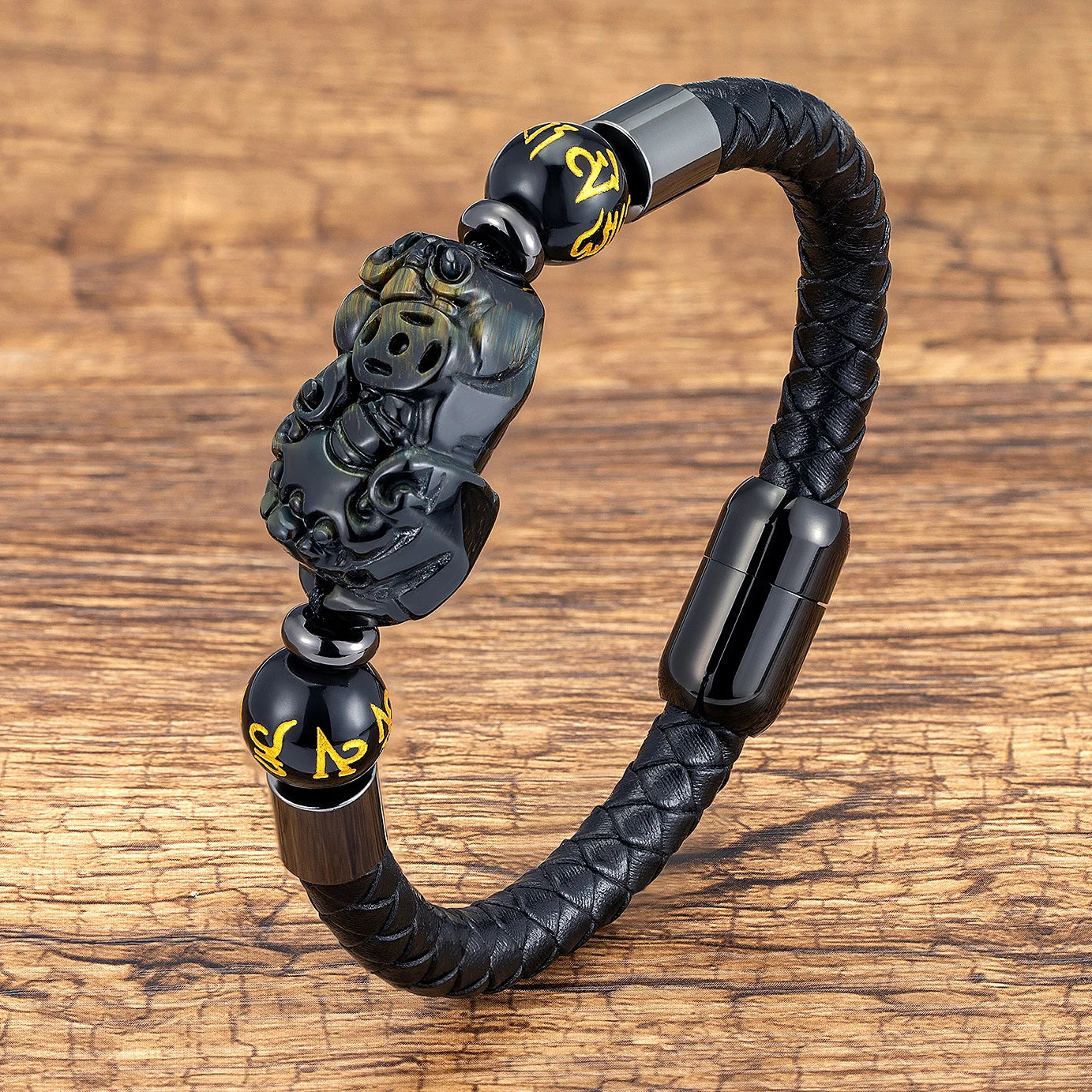 Natural Tiger's Eye Guard Pixiu Feng Shui Bracelet