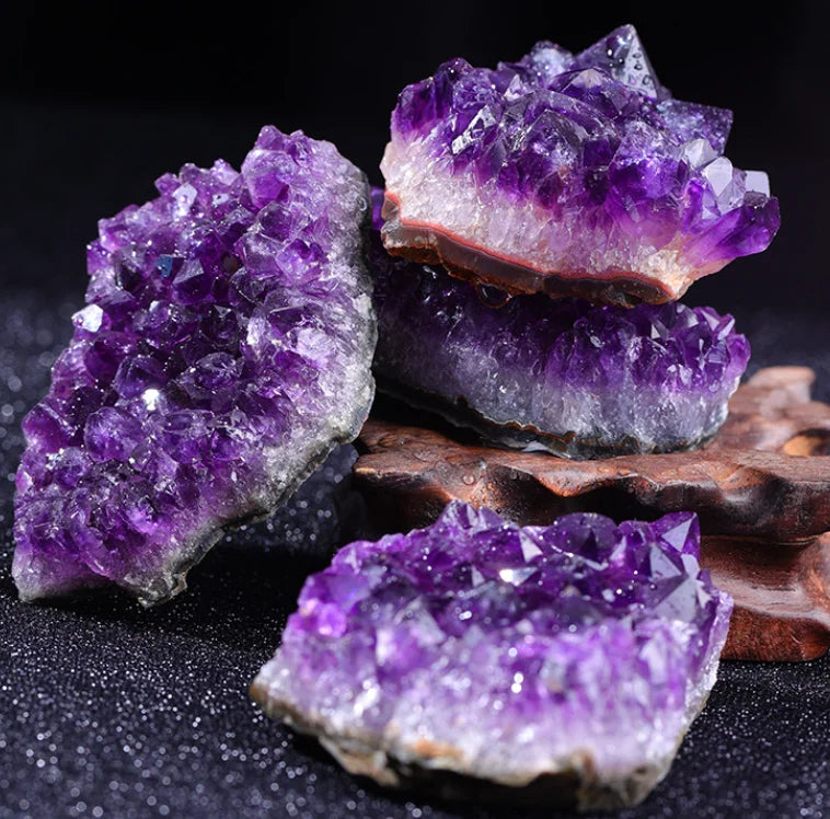 Natural Amethyst Geode Crystal Quartz Stone Wand