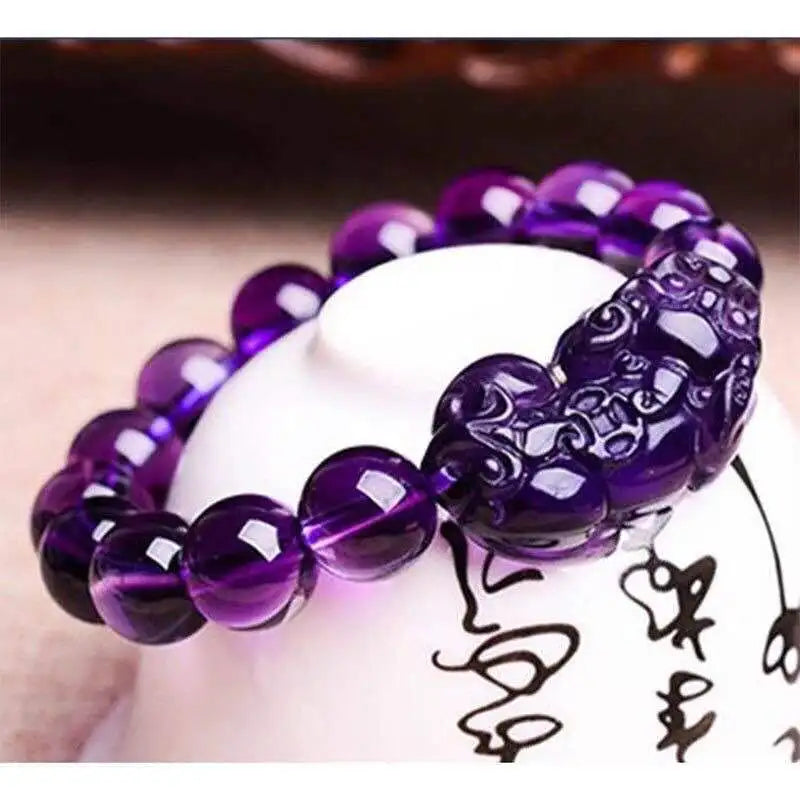 Gold and Black Pixiu Black Obsidian Feng Shui Bracelet