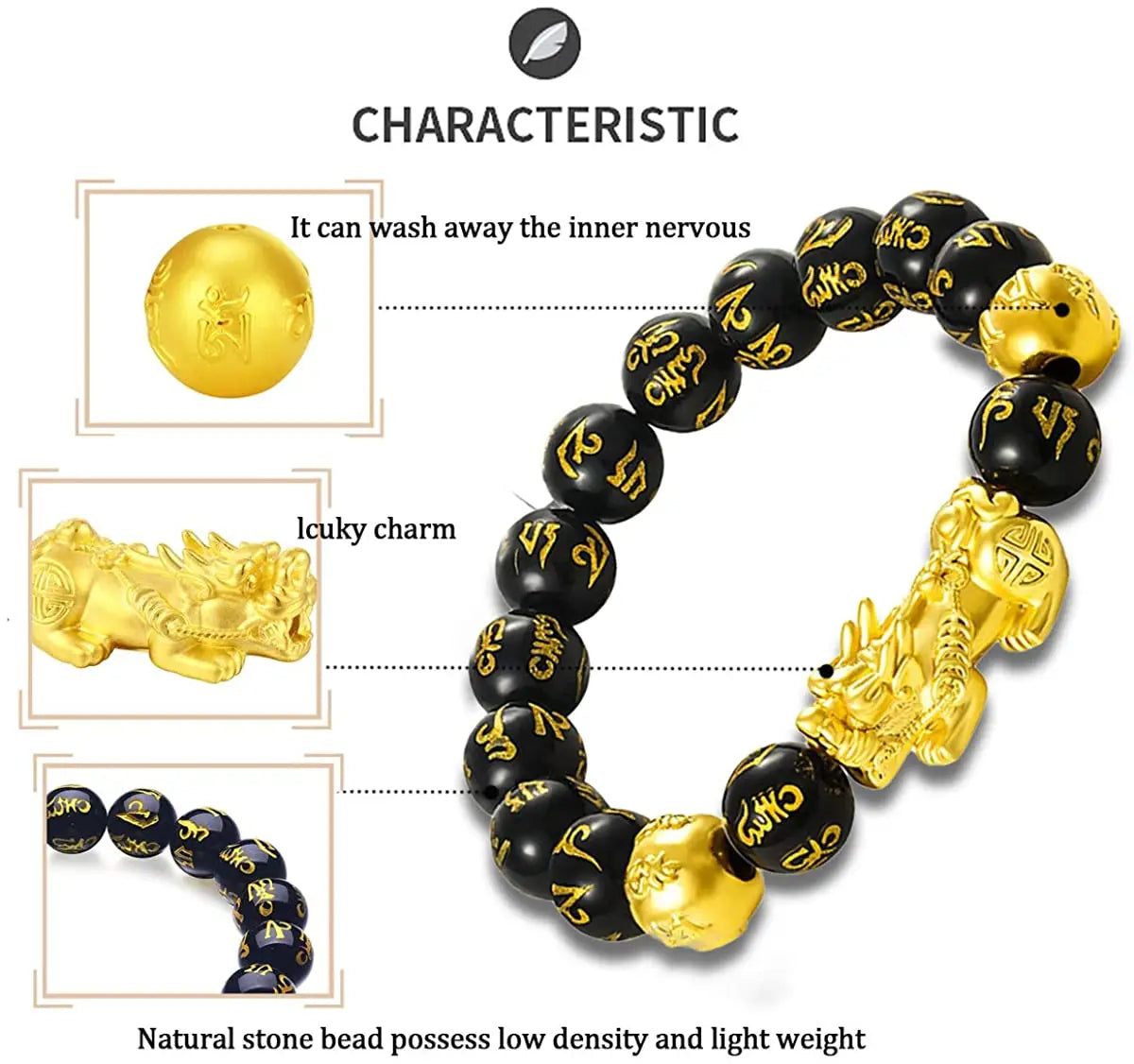 Feng Shui Five Elements Pixiu Wealth Bracelet