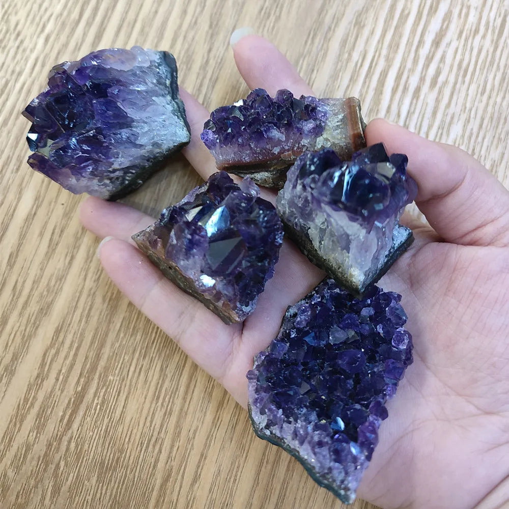 Natural Amethyst Geode Crystal Quartz Stone Wand