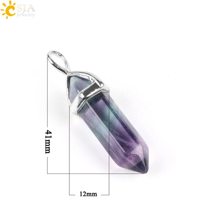 Natural Fluorite Crystal Hexagonal Necklace