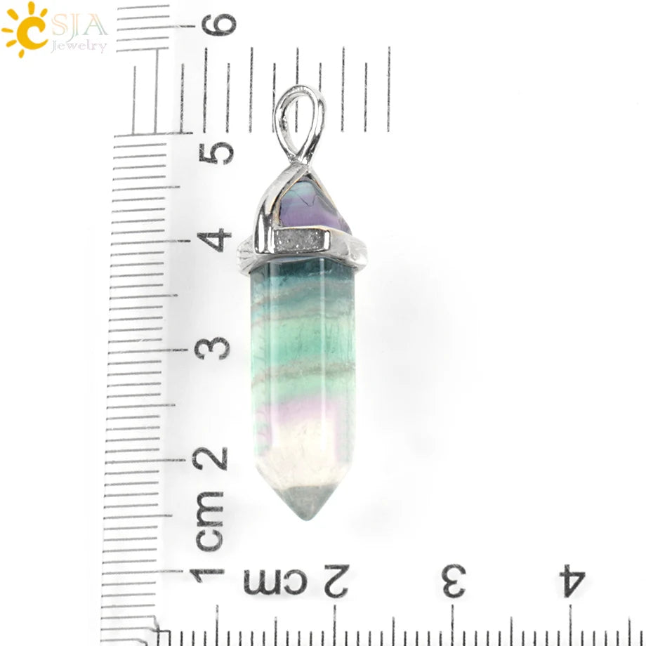 Natural Fluorite Crystal Hexagonal Necklace