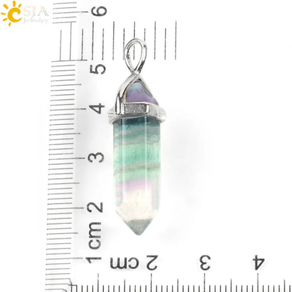 Natural Fluorite Crystal Hexagonal Necklace