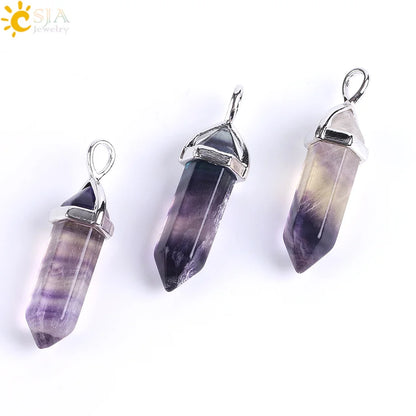 Natural Fluorite Crystal Hexagonal Necklace