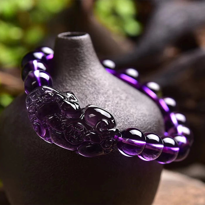 Amethyst Feng Shui Pixiu Wealth Bracelet