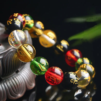 Gold and Black Pixiu Black Obsidian Feng Shui Bracelet