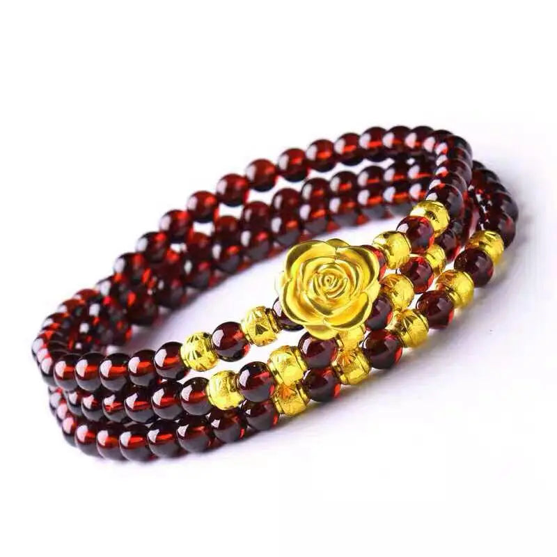 Gold and Black Pixiu Black Obsidian Feng Shui Bracelet