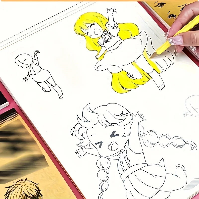 Anime Character Line Art Drawing Book