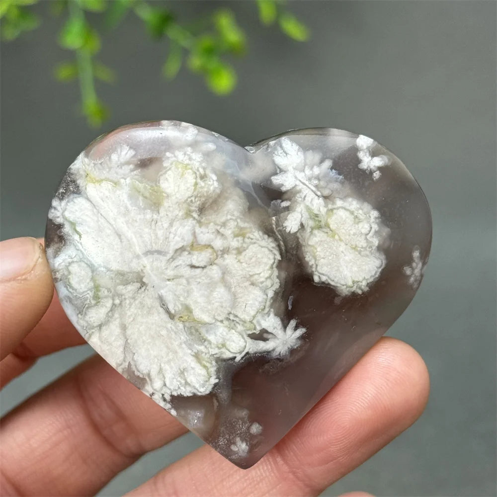 Natural Cherry Agate Heart-Shaped Crystal