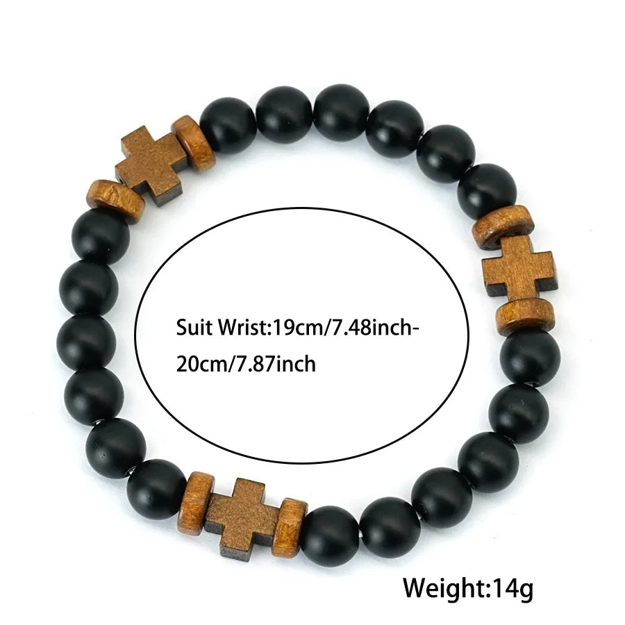 Natural Stone Prayer Rosary-Style Faith Bracelet