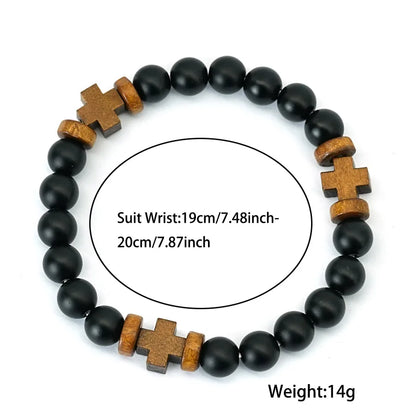 Natural Stone Prayer Rosary-Style Faith Bracelet