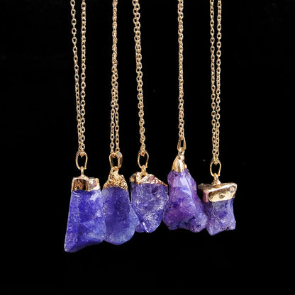 Irregular Amethyst and Citrine Gemstone Necklaces