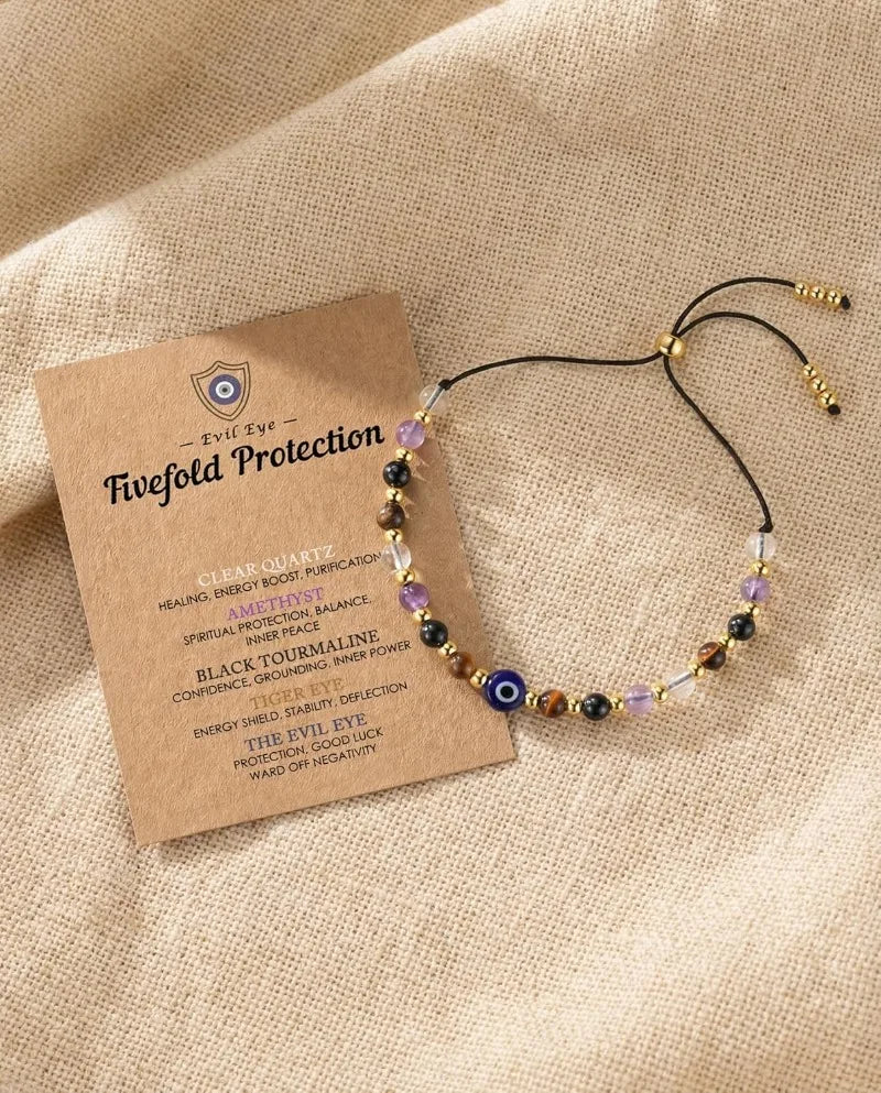Dainty Natural Crystal Protection Bracelet