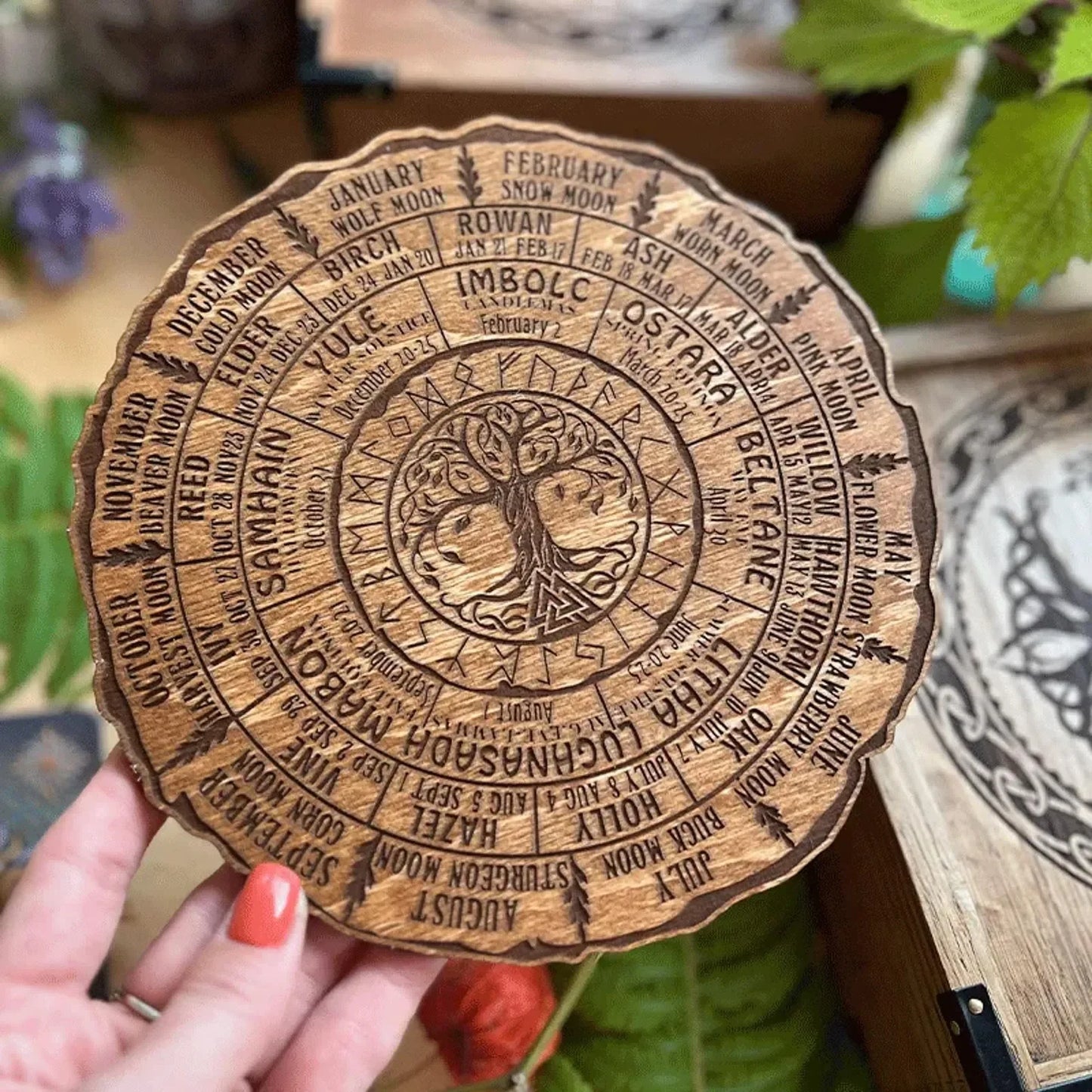 Tree Calendar Wheel of the Year Wood Sign