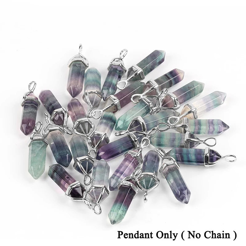 Natural Fluorite Crystal Hexagonal Necklace