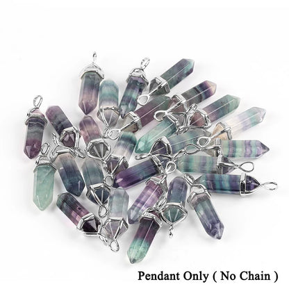 Natural Fluorite Crystal Hexagonal Necklace