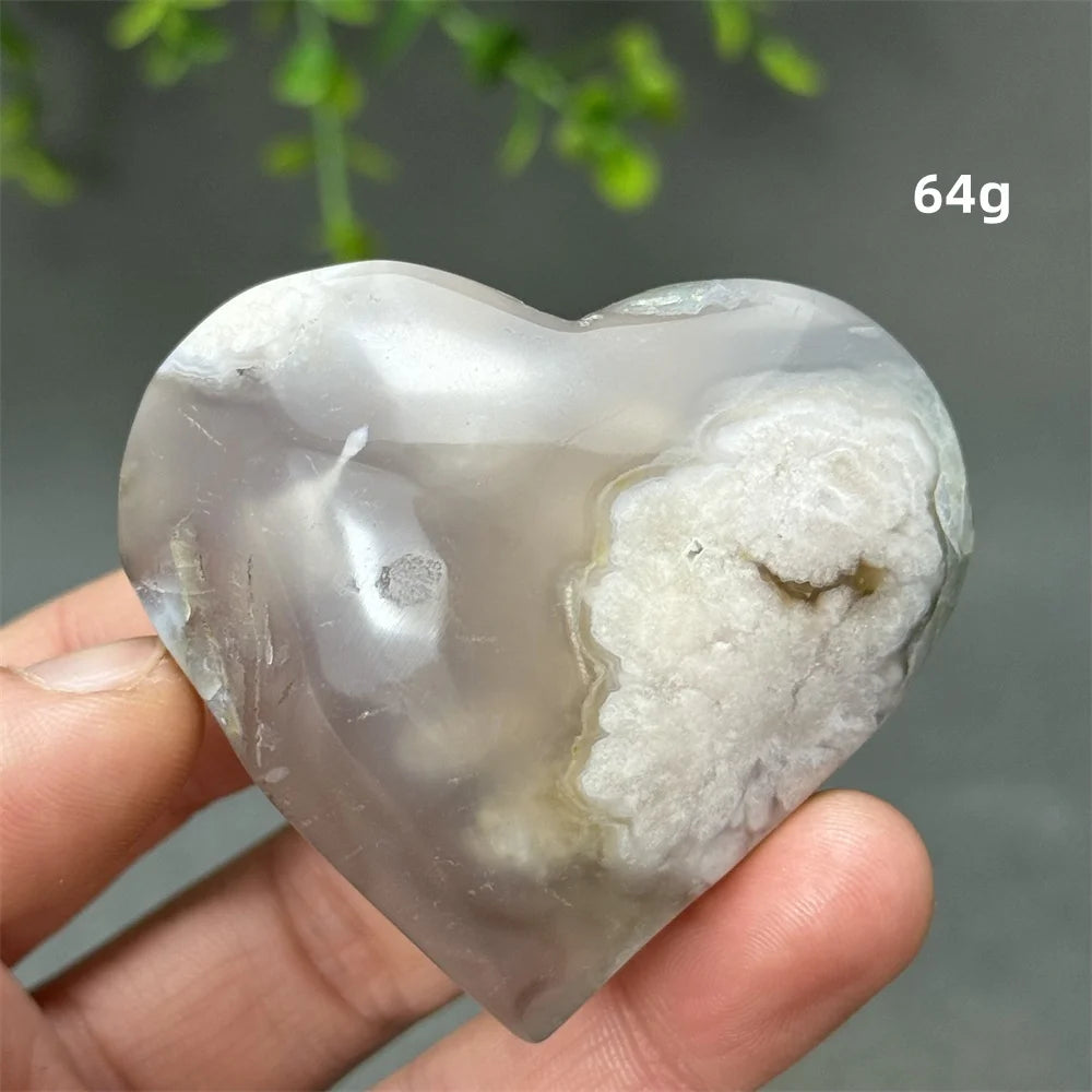 Natural Cherry Agate Heart-Shaped Crystal