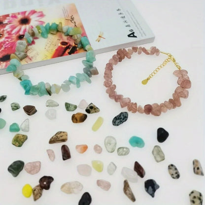 450-Piece DIY Natural Crushed Stone Jewelry Making Craft Set