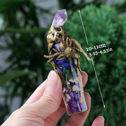 Natural Crystal Gemstone Wishing Bottle