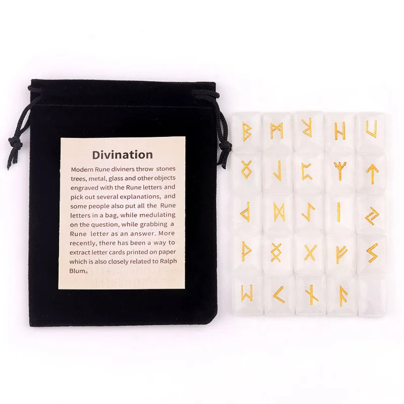 25-Piece Natural Stone Norse Rune Set