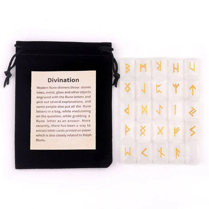 25-Piece Natural Stone Norse Rune Set