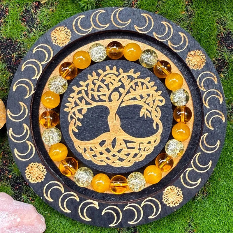 Handmade Natural Tiger's Eye and Yellow Agate Boho Bracelet