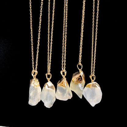 Irregular Amethyst and Citrine Gemstone Necklaces