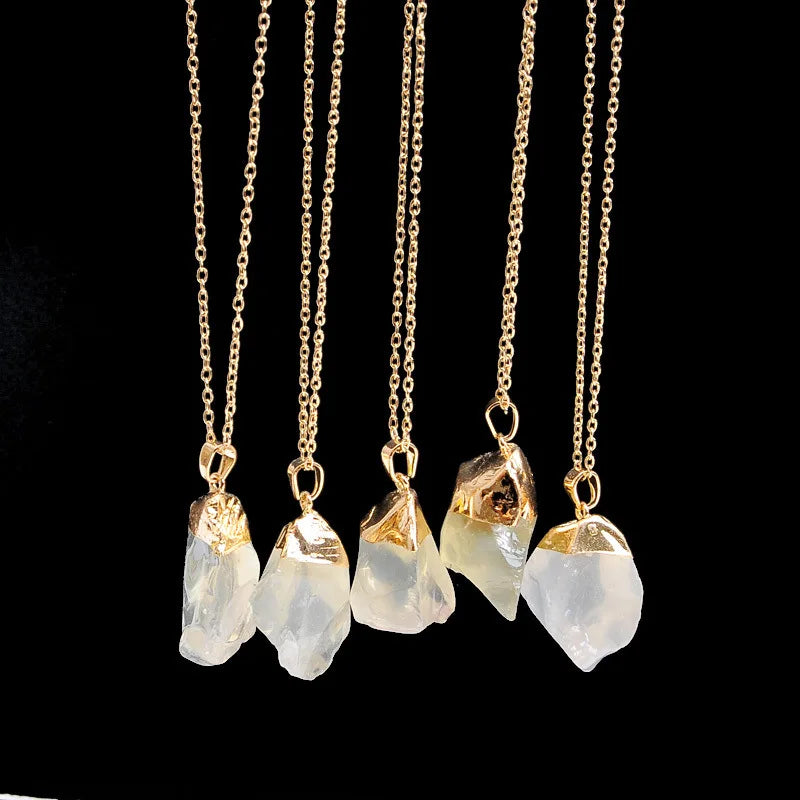 Irregular Amethyst and Citrine Gemstone Necklaces