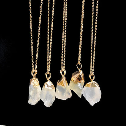 Irregular Amethyst and Citrine Gemstone Necklaces